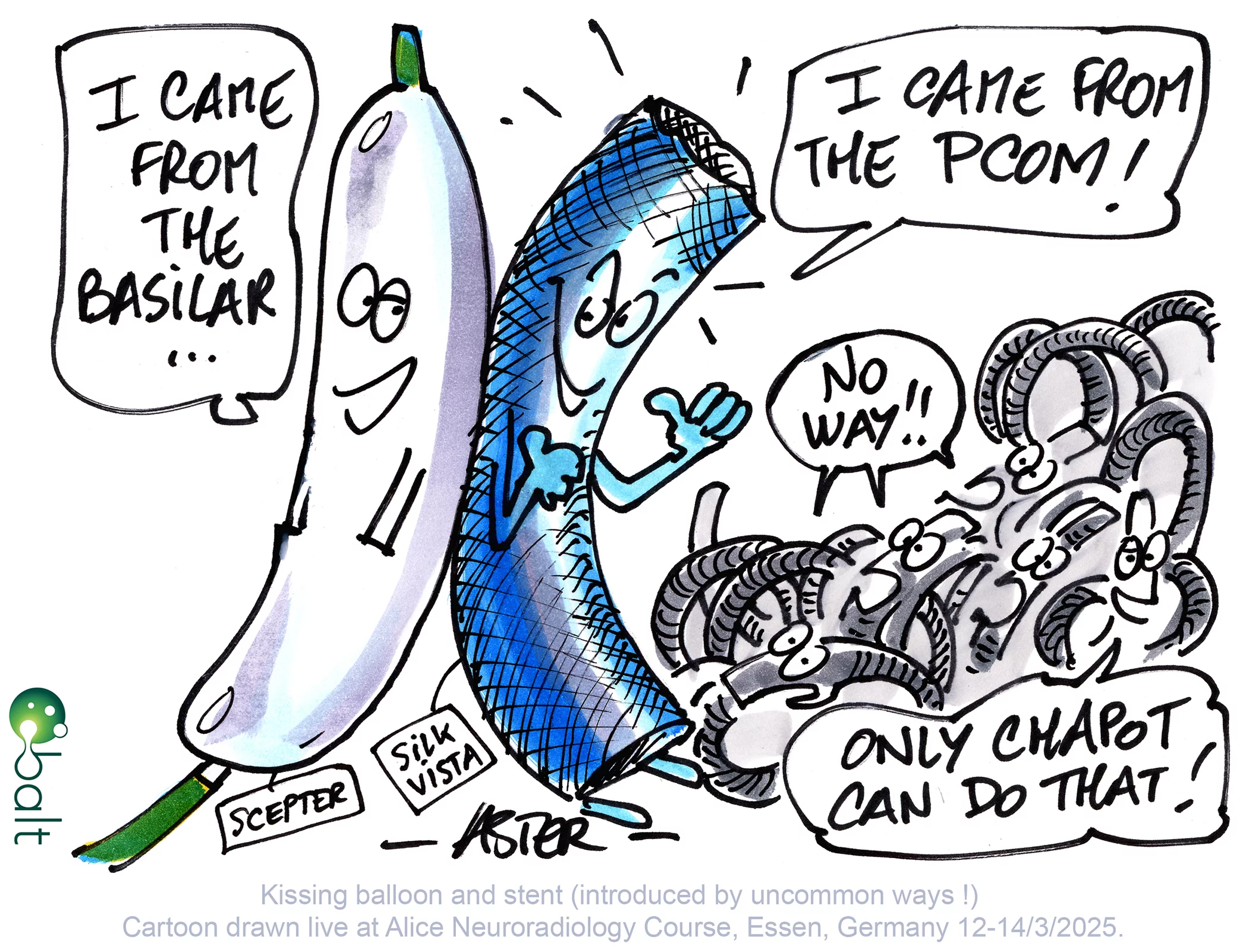 Illustration humoristique dessinée en direct pendant le congrès ALICE 2025